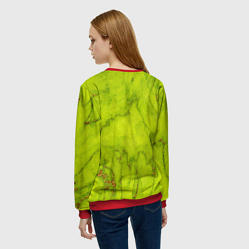 Женский свитшот Abstraction green / 3D-Красный – фото 4