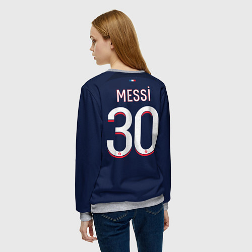 Женский свитшот Лионель Месси форма ПСЖ 2324 домашняя / 3D-Меланж – фото 4
