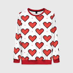 Свитшот женский Pixel heart, цвет: 3D-красный