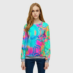 Свитшот женский Кислотный тай-дай: паттерн, цвет: 3D-меланж — фото 2