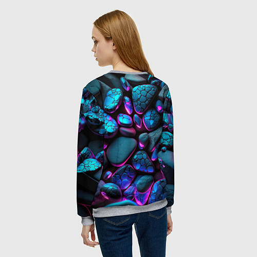 Женский свитшот Неоновые камни / 3D-Меланж – фото 4
