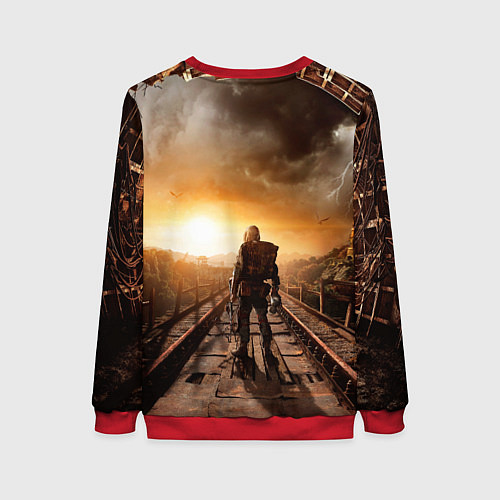 Женский свитшот Жёлтое солнце Метро / 3D-Красный – фото 2