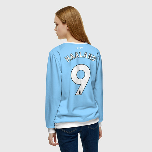 Женский свитшот Эрлинг Холанд Манчестер Сити форма 2324 домашняя / 3D-Белый – фото 4