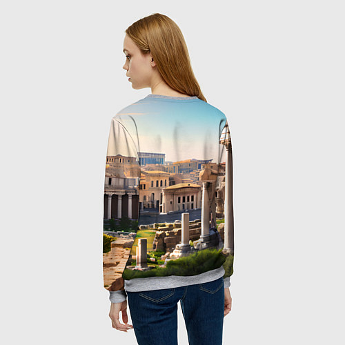 Женский свитшот Руины Рима / 3D-Меланж – фото 4