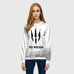 Свитшот женский The Witcher glitch на светлом фоне, цвет: 3D-белый — фото 2