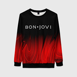 Женский свитшот Bon Jovi red plasma