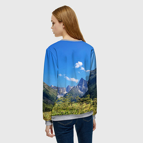 Женский свитшот Перечень гор России / 3D-Меланж – фото 4