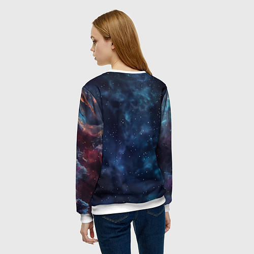 Женский свитшот Galactic lion / 3D-Белый – фото 4