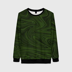 Свитшот женский Зеленое размытие абстракция, цвет: 3D-черный