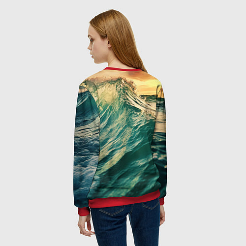 Женский свитшот Большой золотой карп / 3D-Красный – фото 4