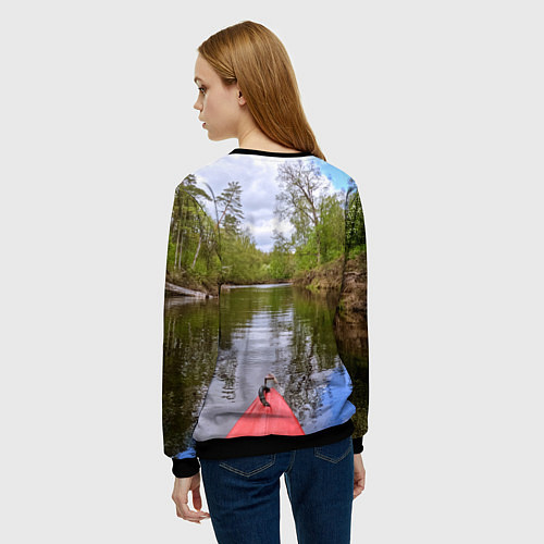 Женский свитшот Красная байдарка / 3D-Черный – фото 4
