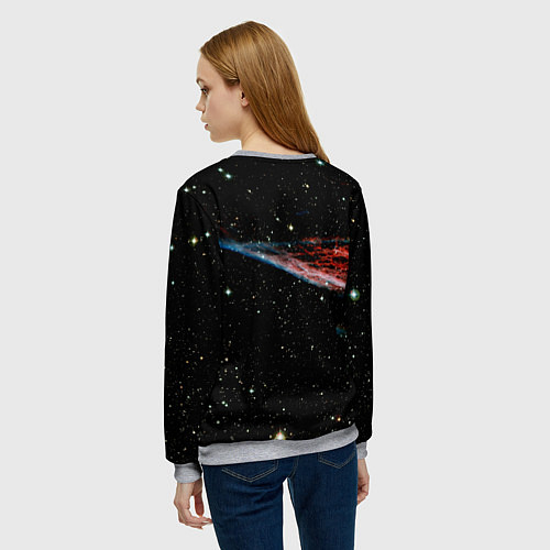 Женский свитшот Космонавт играет рок на гитаре / 3D-Меланж – фото 4