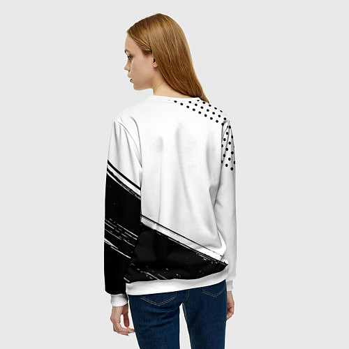 Женский свитшот Muse и рок символ на светлом фоне / 3D-Белый – фото 4