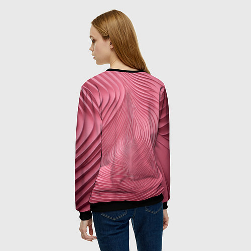 Женский свитшот Фантазия в малиновом / 3D-Черный – фото 4