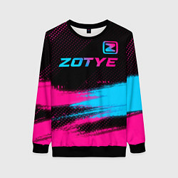 Свитшот женский Zotye - neon gradient: символ сверху, цвет: 3D-черный