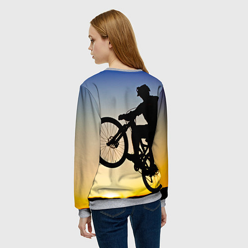 Женский свитшот Прыжок велосипедиста / 3D-Меланж – фото 4