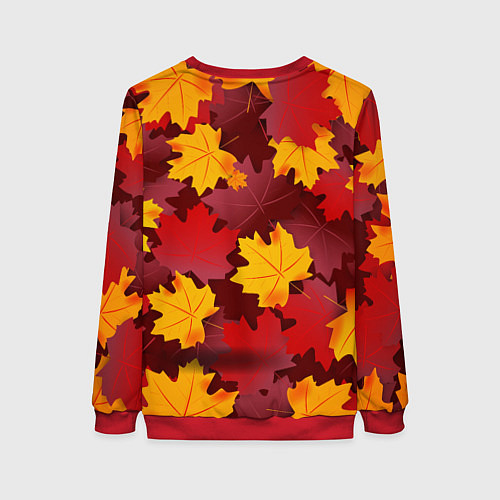 Женский свитшот Кленовые листья паттерном / 3D-Красный – фото 2