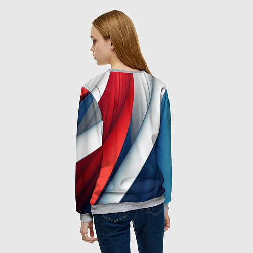 Женский свитшот Герб России абстракция / 3D-Меланж – фото 4
