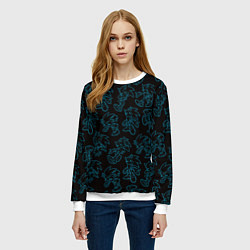 Свитшот женский Соник паттерн, цвет: 3D-белый — фото 2