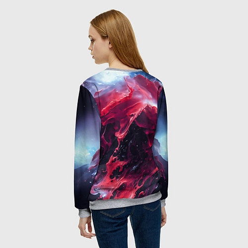 Женский свитшот Сова взгляд краска / 3D-Меланж – фото 4