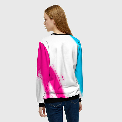 Женский свитшот Five Finger Death Punch neon gradient style: надпи / 3D-Черный – фото 4