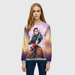 Свитшот женский Street Fighter 6: Chun-Li, цвет: 3D-меланж — фото 2