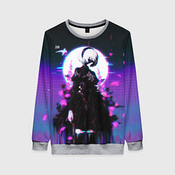 Свитшот женский Nier automata 2b neon, цвет: 3D-меланж