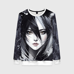 Свитшот женский Аниме девушка-лиса, цвет: 3D-белый