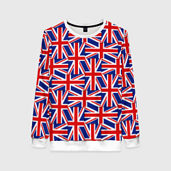 Свитшот женский Флаги Великобритании, цвет: 3D-белый