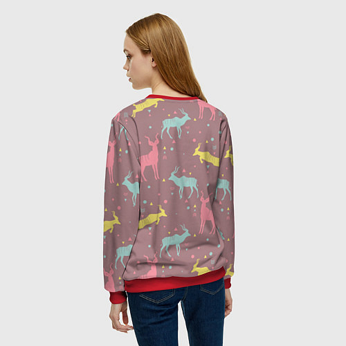 Женский свитшот Газели / 3D-Красный – фото 4