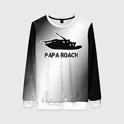 Свитшот женский Papa Roach glitch на светлом фоне, цвет: 3D-белый