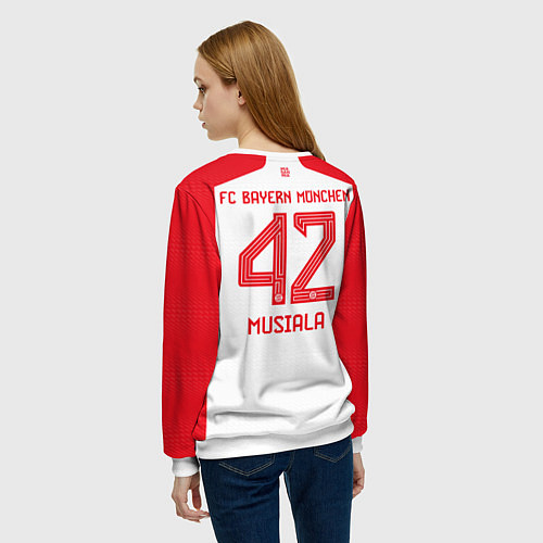 Женский свитшот Джамал Мусиала Бавария Мюнхен форма 2324 домашняя / 3D-Белый – фото 4
