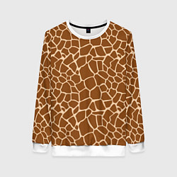 Свитшот женский Пятнистая шкура жирафа, цвет: 3D-белый