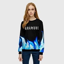 Свитшот женский Paramore blue fire, цвет: 3D-черный — фото 2