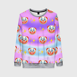 Свитшот женский Узор с Клоунами, цвет: 3D-меланж