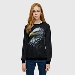 Свитшот женский Орёл от нейросети, цвет: 3D-черный — фото 2