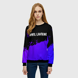 Свитшот женский Avril Lavigne purple grunge, цвет: 3D-черный — фото 2