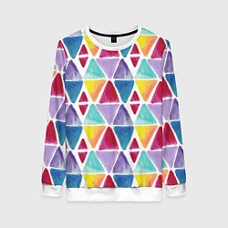 Свитшот женский Треугольнички, цвет: 3D-белый