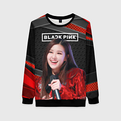 Свитшот женский Rose Blackpink black red, цвет: 3D-черный