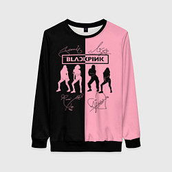 Свитшот женский Blackpink силуэт девушек, цвет: 3D-черный