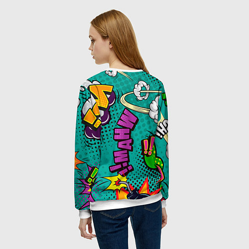 Женский свитшот Поп арт комикс / 3D-Белый – фото 4