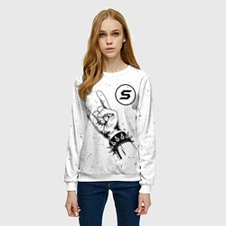 Свитшот женский Skillet и рок символ, цвет: 3D-белый — фото 2