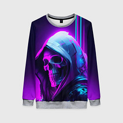 Женский свитшот Череп в неоновом свете