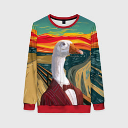 Женский свитшот Утка пародия на картину Крик