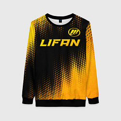 Свитшот женский Lifan - gold gradient: символ сверху, цвет: 3D-черный