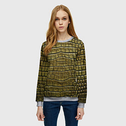 Свитшот женский Текстура кожи крокодила, цвет: 3D-меланж — фото 2