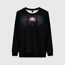 Свитшот женский Ведьмак - Wither - медальон на кольчуге, цвет: 3D-черный