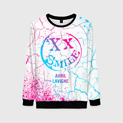 Свитшот женский Avril Lavigne neon gradient style, цвет: 3D-черный