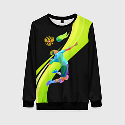 Свитшот женский Волейбол Россия, цвет: 3D-черный