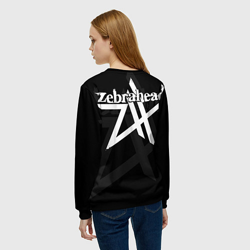 Женский свитшот Zebrahead - logo / 3D-Черный – фото 4